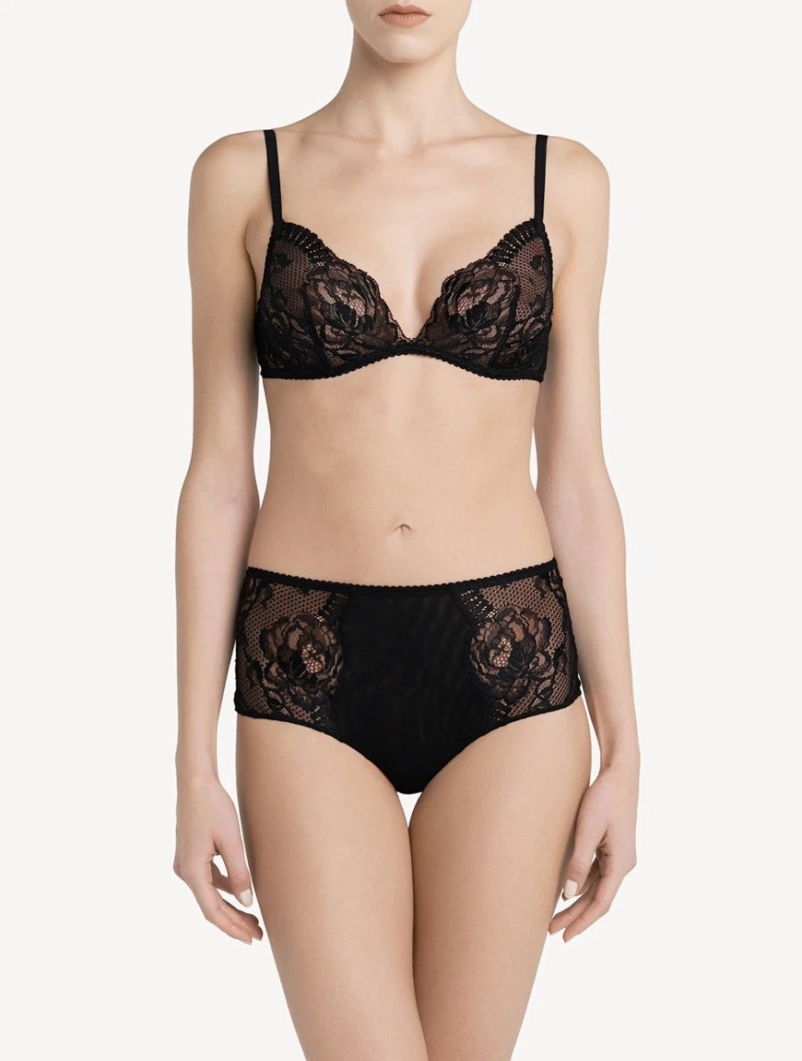 Bras * | Brigitta Black Lace Non-Wired Bra