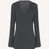 Sleepwear * | Maison@Home Long-Sleeved Top In Charcoal Grey Modal