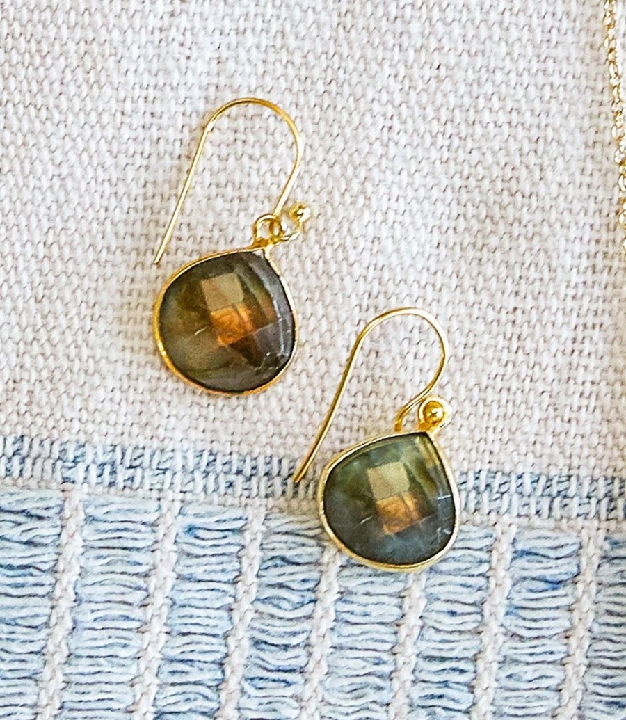 Accessories * | Karen Kane Gemstone Pear Drop Earrings Labradorite