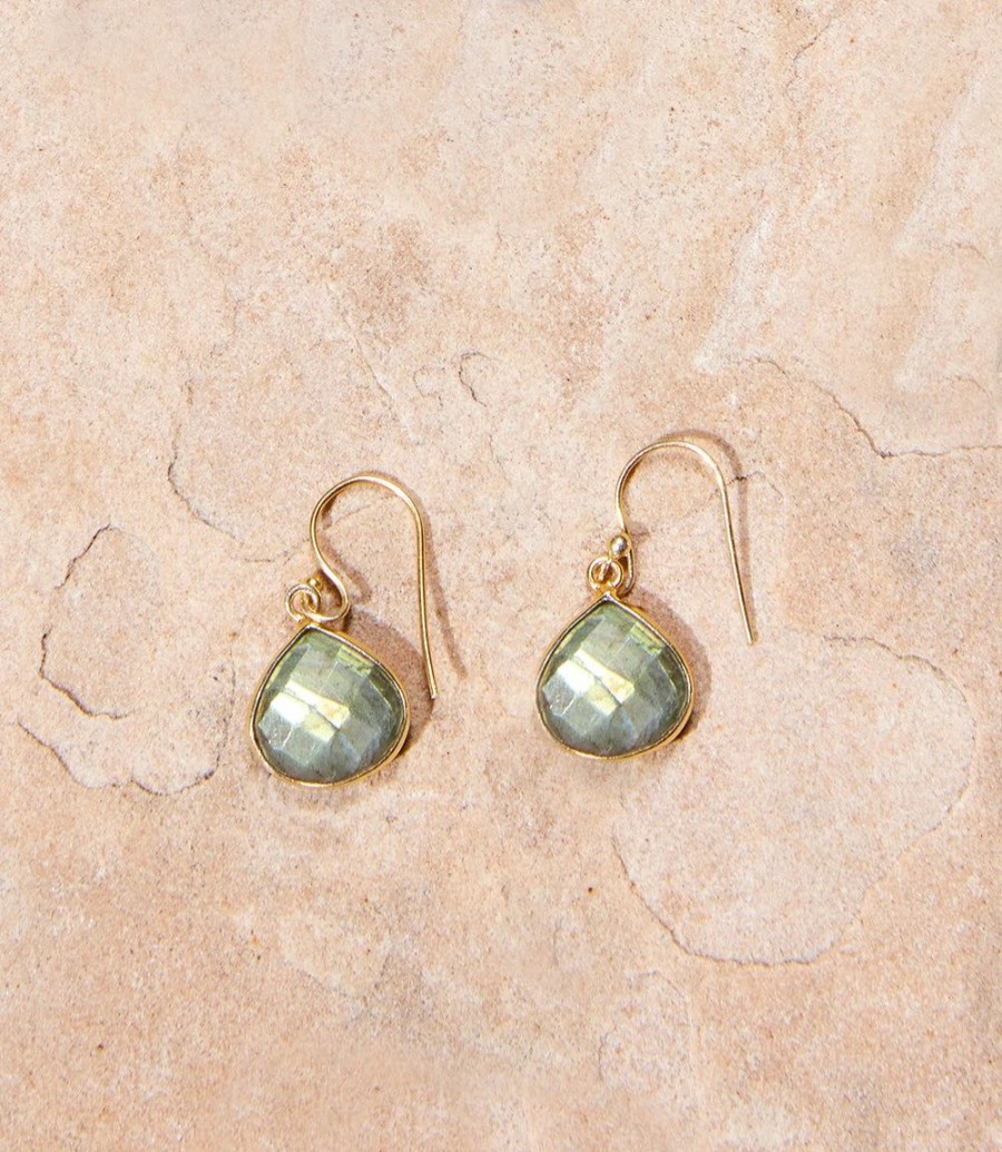 Accessories * | Karen Kane Gemstone Pear Drop Earrings Labradorite