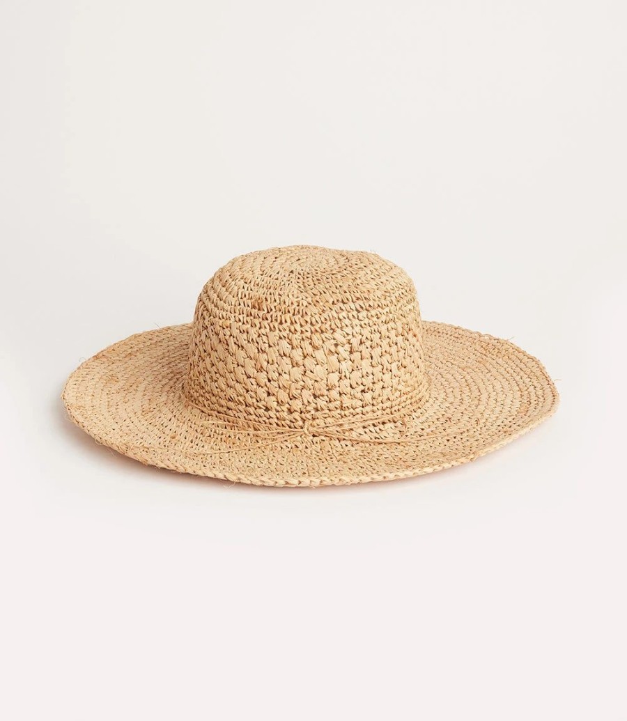 Accessories * | Karen Kane Raffia Wide Brim Hat Natural