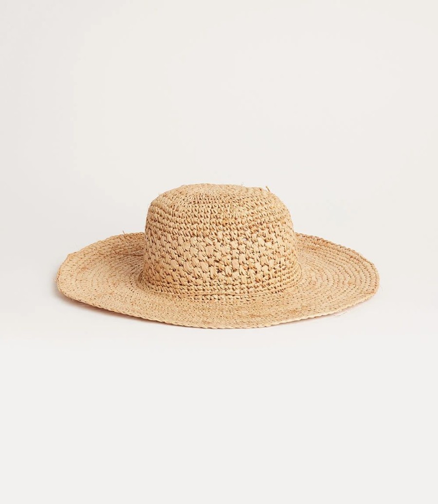 Accessories * | Karen Kane Raffia Wide Brim Hat Natural