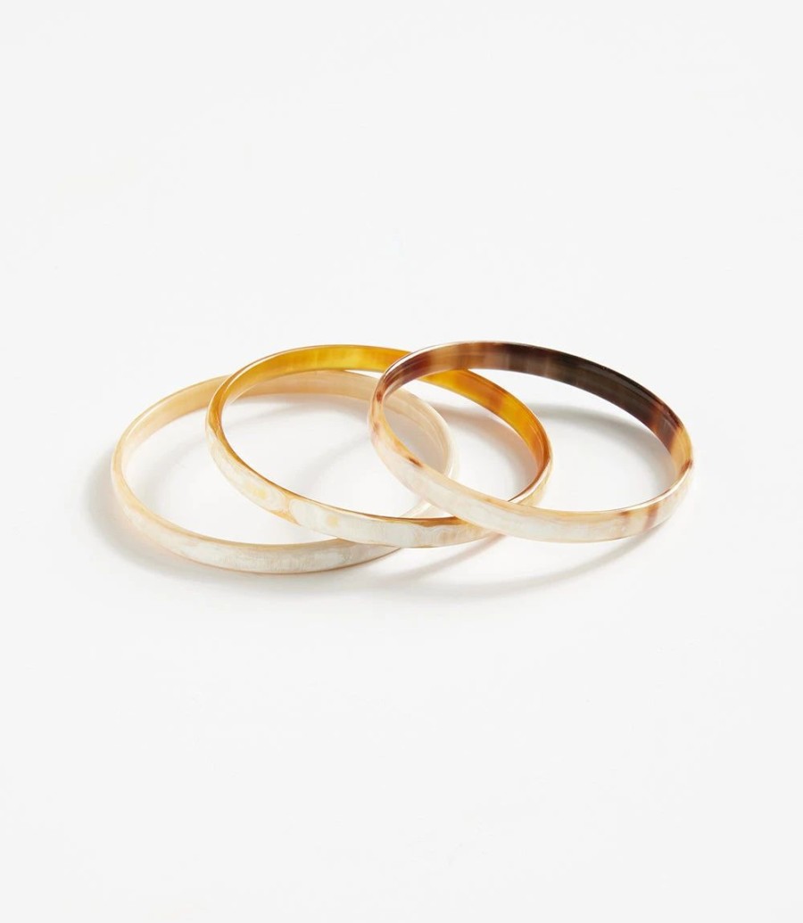 Accessories * | Karen Kane Thin Horn Bangles, Set Of 3 Multi