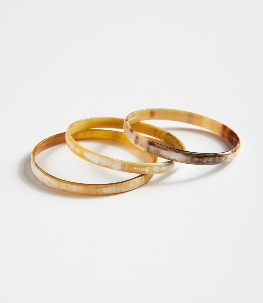 Accessories * | Karen Kane Thin Horn Bangles, Set Of 3 Multi