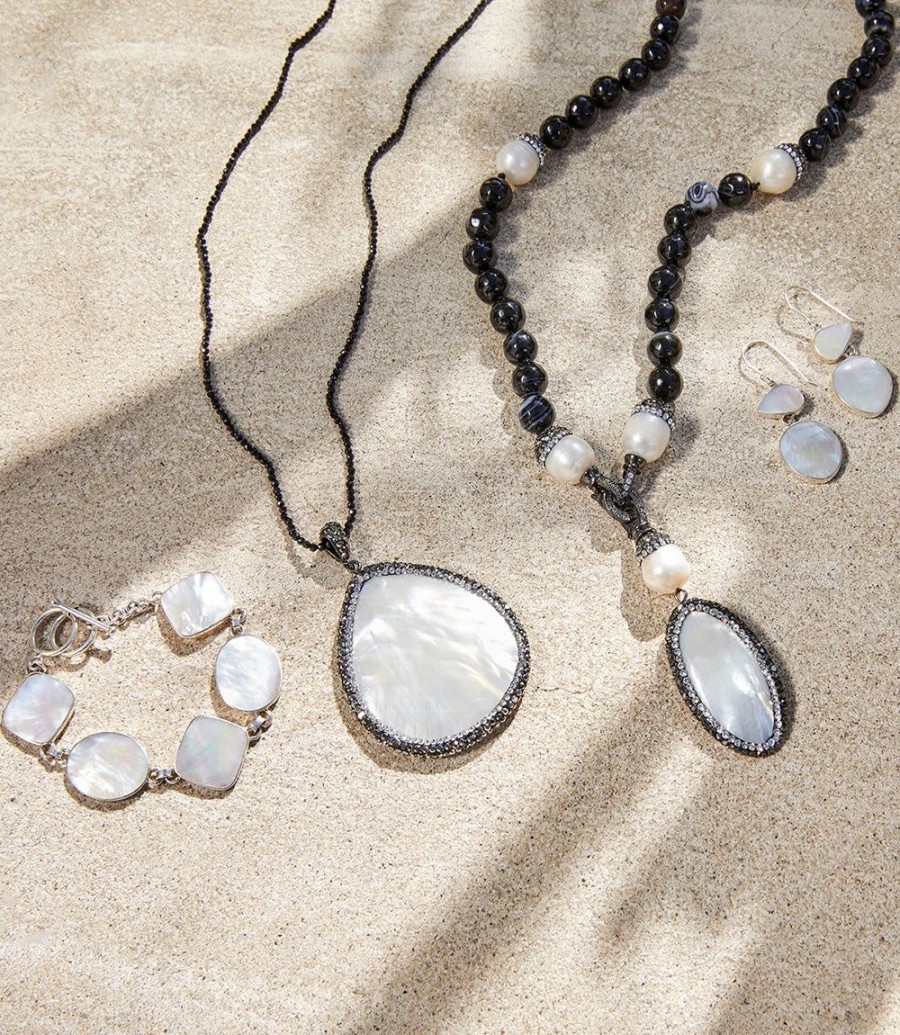 Accessories * | Karen Kane Beaded Long Mother Of Pearl Necklace Multi