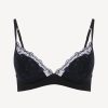 Bras * | Midnight Botanica Bralette In Onyx With Embroidered Tulle