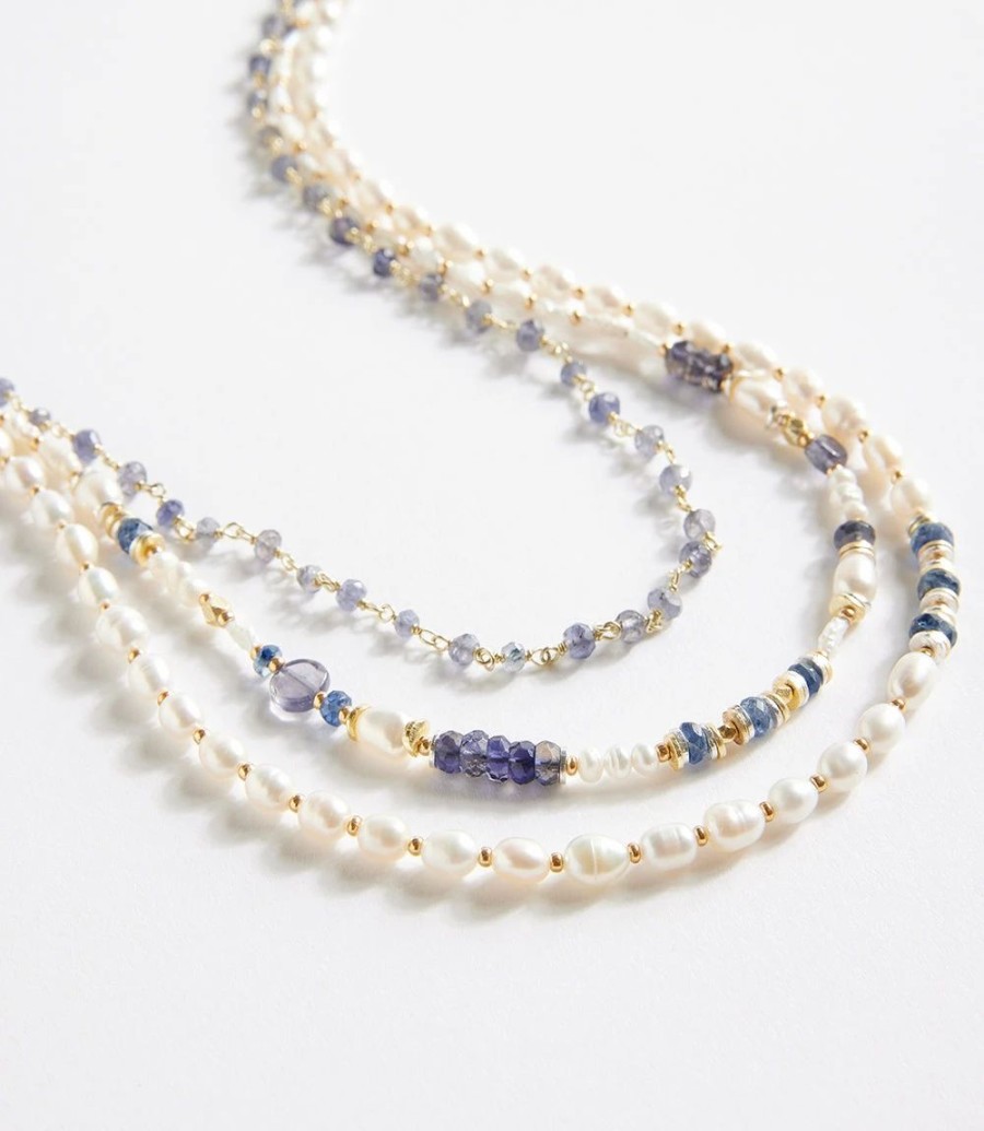 Accessories * | Karen Kane Beaded Multistrand Necklace Blue