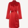 Sleepwear * | Silk Short Robe In Garnet