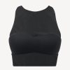 Bras * | Maison Contouring Crop Top In Black Stretch Tulle