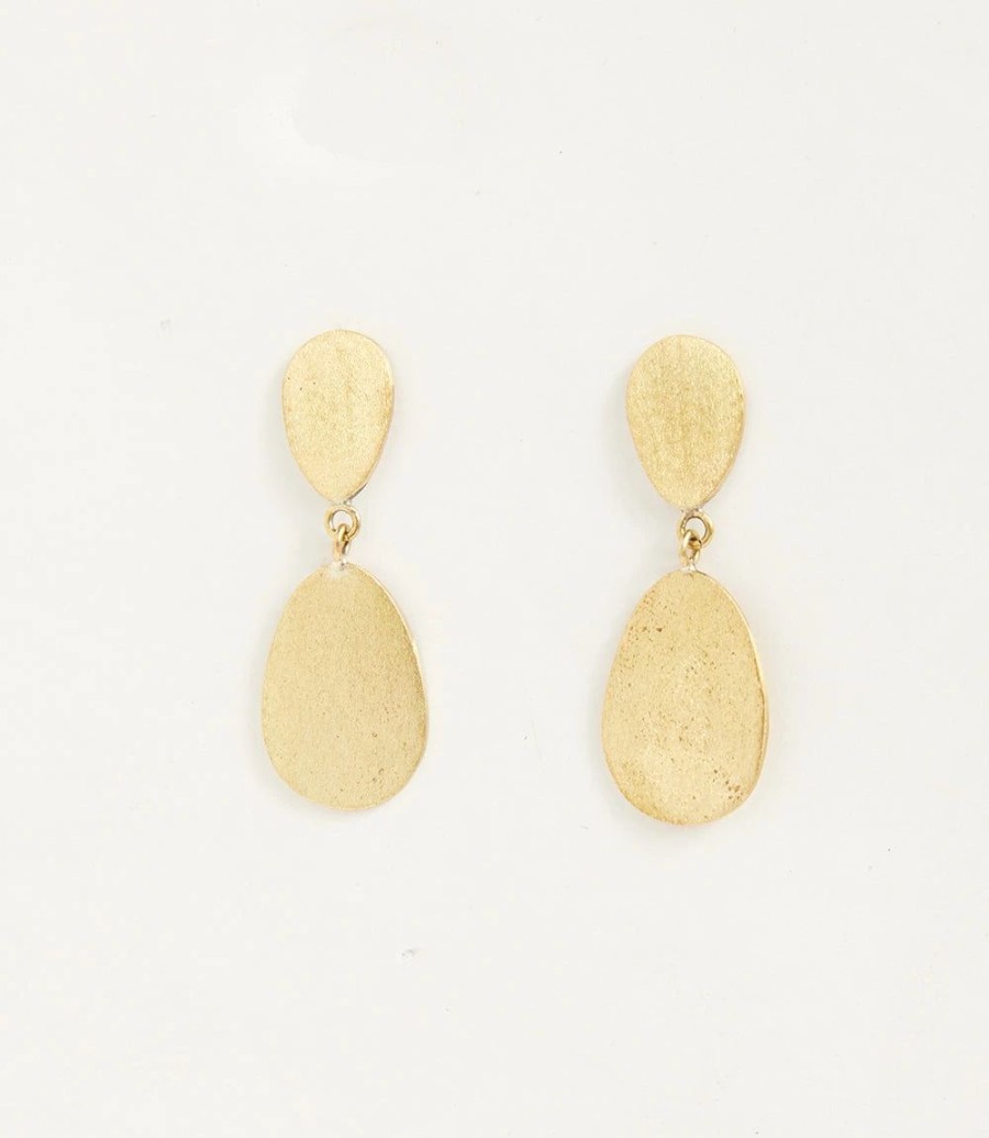 Accessories * | Karen Kane Two Drop Earrings Gold