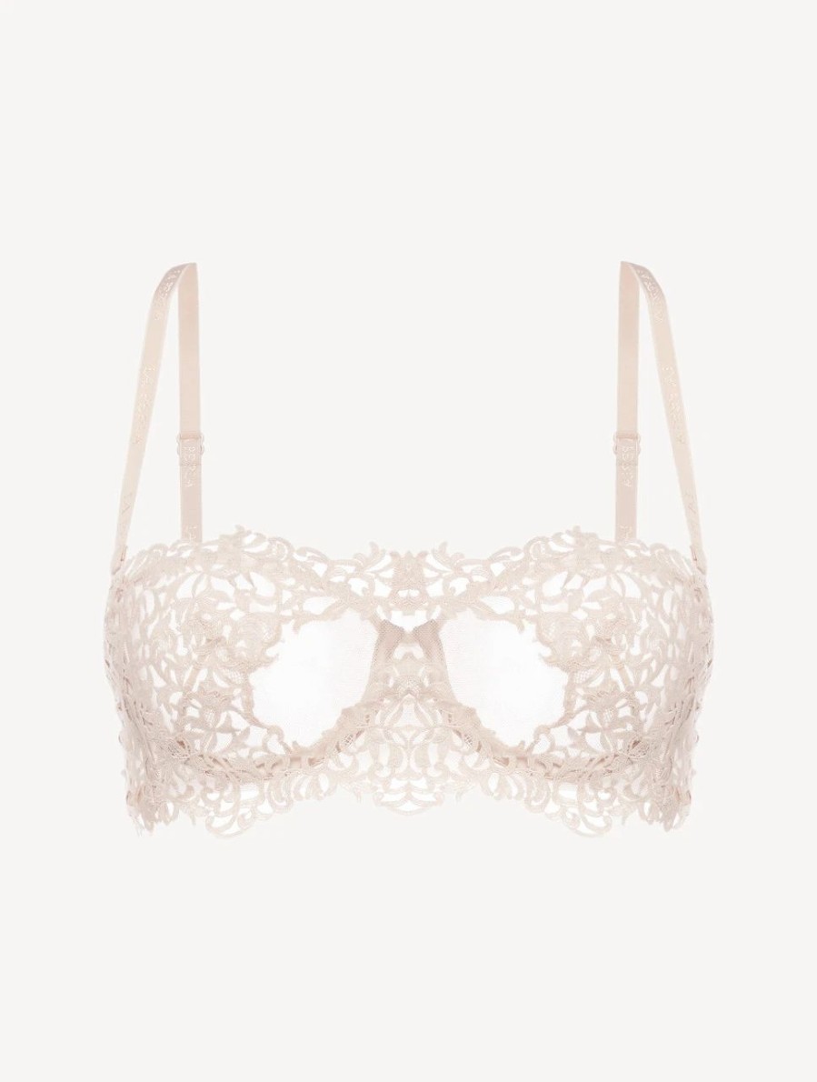 Bras * | Petit Macrame Underwired Long Line Bra In Rose Beige