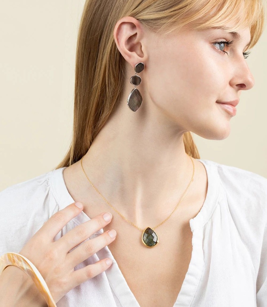 Accessories * | Karen Kane Gemstone Teardrop Necklace Labradorite