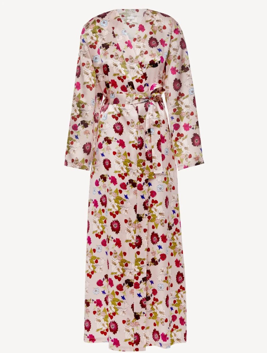 Sleepwear * | Silk Floral Print Long Robe