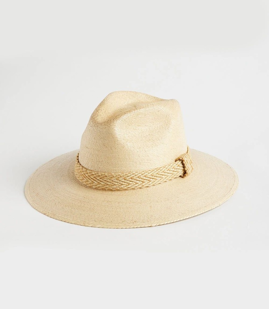 Accessories * | Karen Kane Braided Trim Fedora Hat Natural