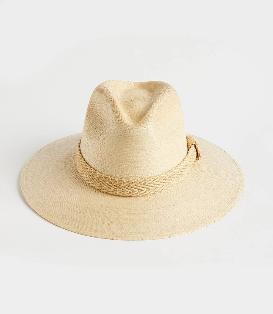 Accessories * | Karen Kane Braided Trim Fedora Hat Natural