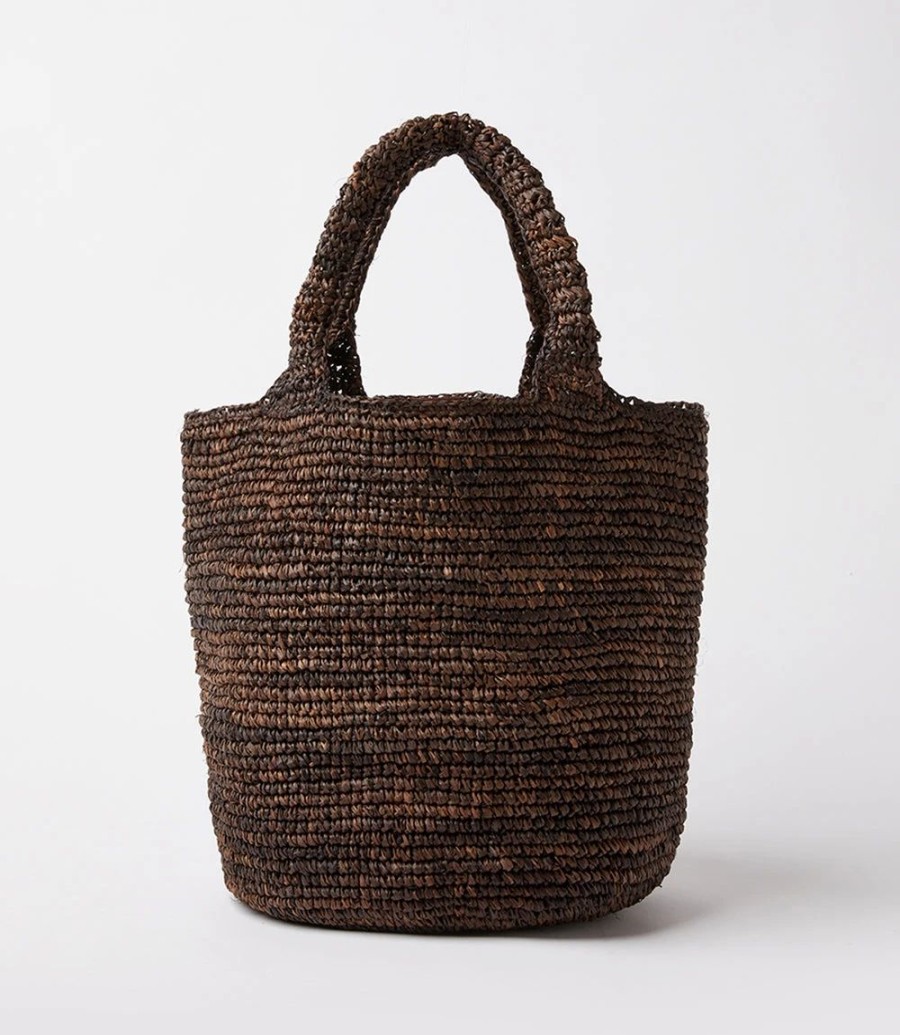 Accessories * | Karen Kane Raffia Tote Bag Brown