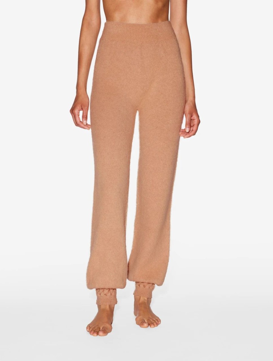 Sleepwear * | Fluffy Cocoon Alpaca Blend Trousers In Camel