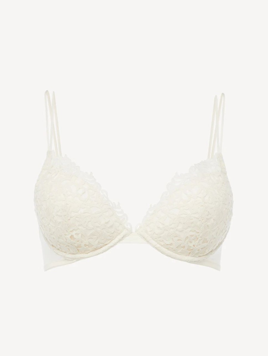 Bras * | Petit Macrame Off-White Macrame Push-Up Bra