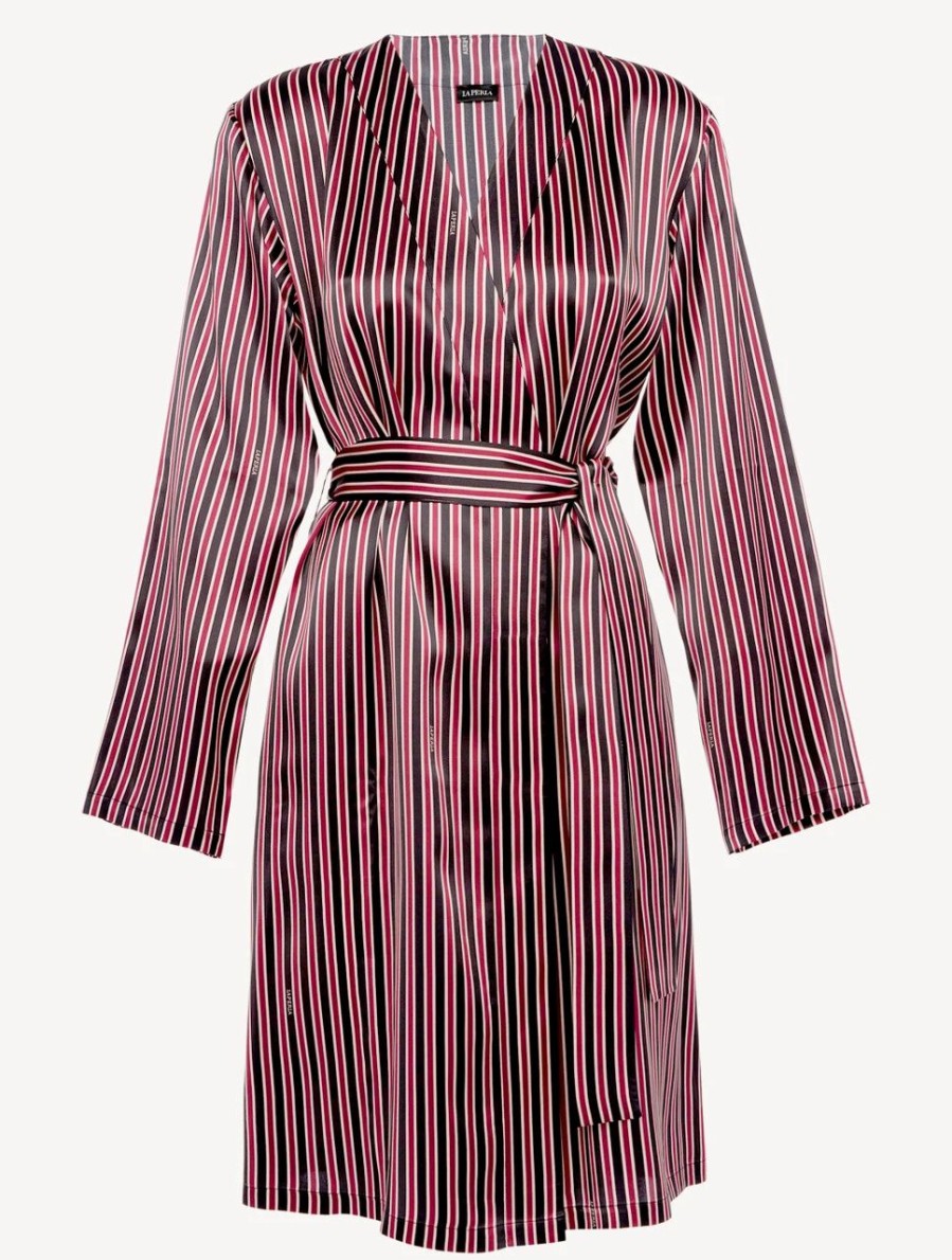 Sleepwear * | Silk Striped Short Robe