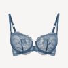 Bras * | Brigitta Dark Blue Lace Balconette Bra