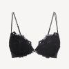 Bras * | Zephyr Push-Up Bra In Black Lycra With Embroidered Tulle