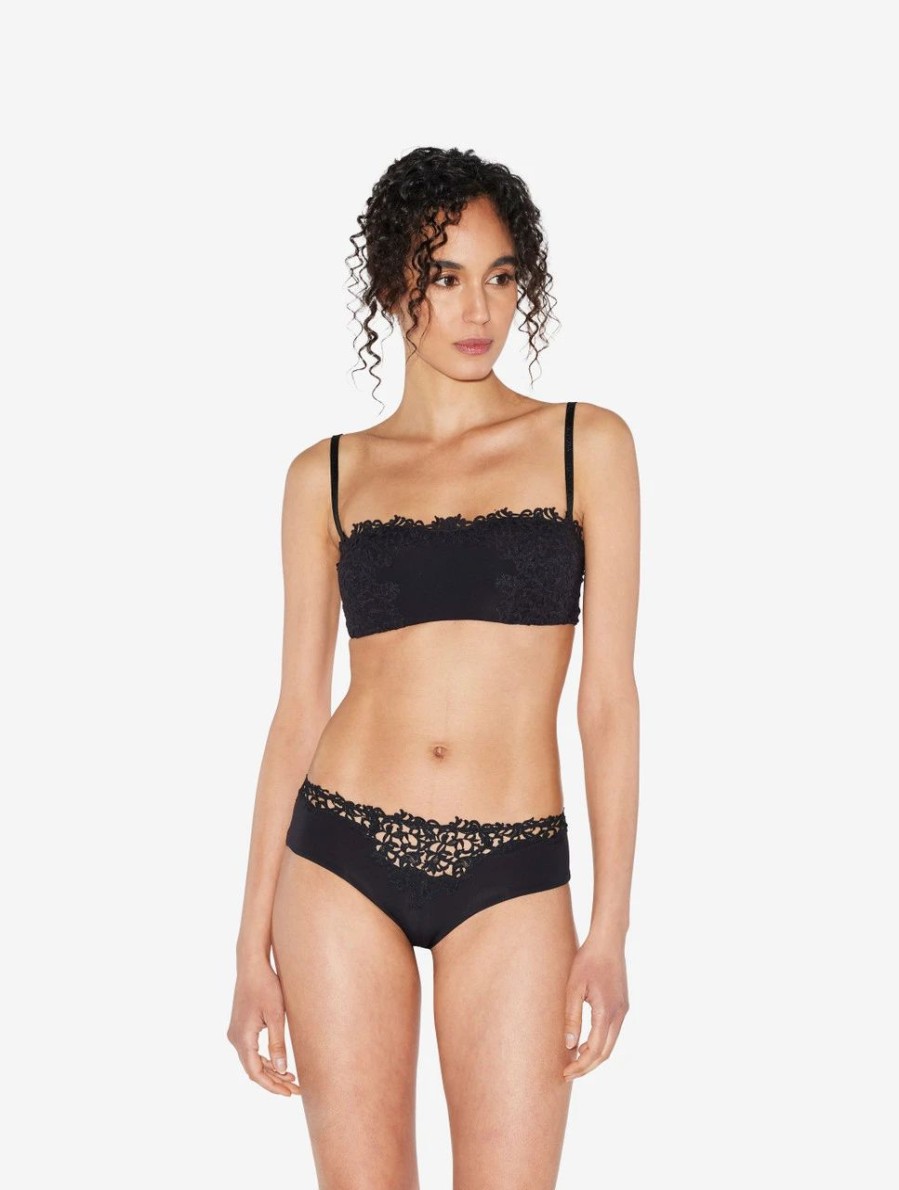 Bras * | Petit Macrame Black Non-Wired Bandeau Bra With Macrame