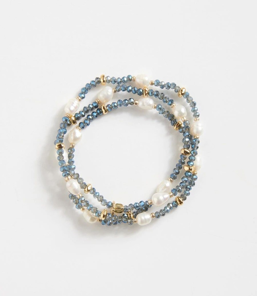 Accessories * | Karen Kane Gemstone And Pearl Bracelet Blue