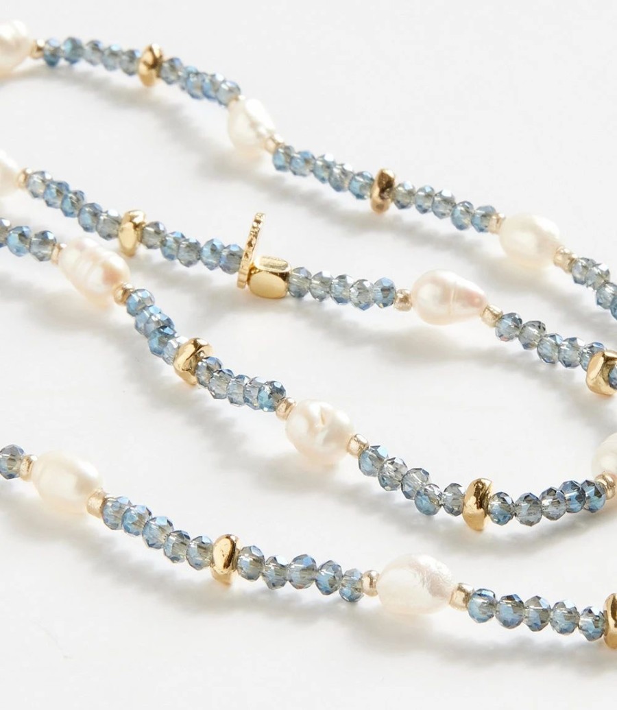 Accessories * | Karen Kane Gemstone And Pearl Bracelet Blue