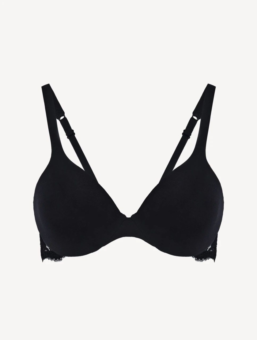 Bras * | Souple Black Lace And Cotton Underwired Bra