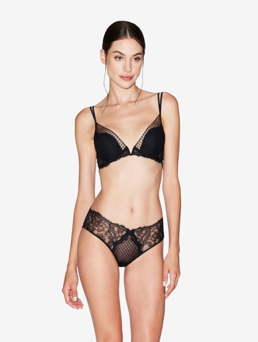 Bras * | Honeycomb Shadows Underwired Push-Up Bra With Leavers Lace