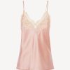 Sleepwear * | Maison Pink Silk Camisole With Frastaglio