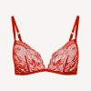 Bras * | Brigitta Red Lace Non-Wired Bra