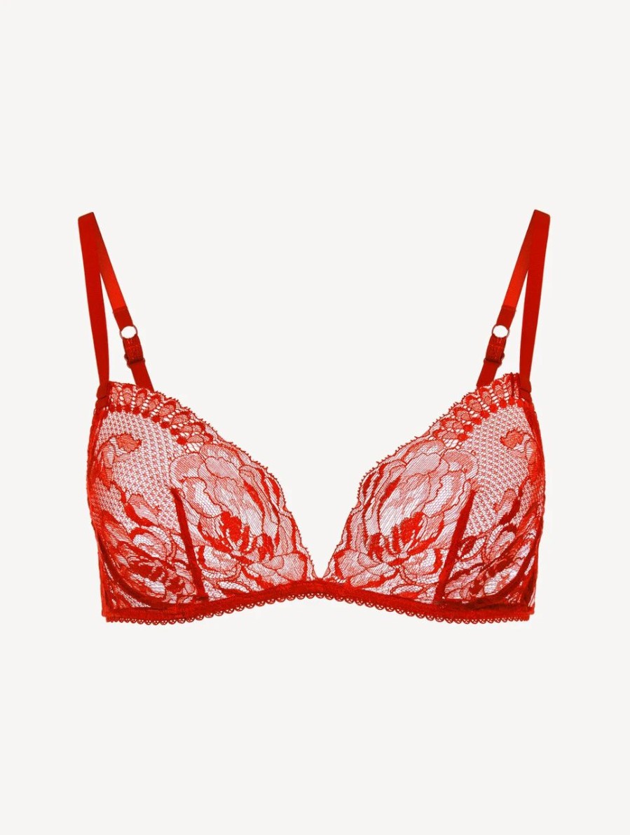 Bras * | Brigitta Red Lace Non-Wired Bra