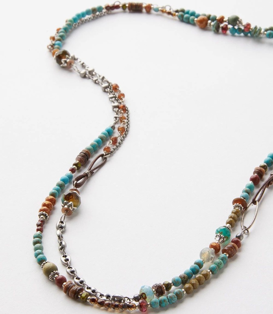 Accessories * | Karen Kane Beaded Turquoise And Jasper Necklace Multi Color