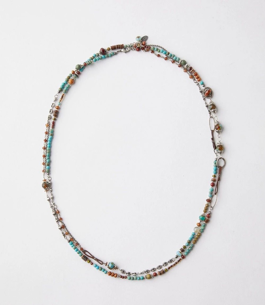 Accessories * | Karen Kane Beaded Turquoise And Jasper Necklace Multi Color