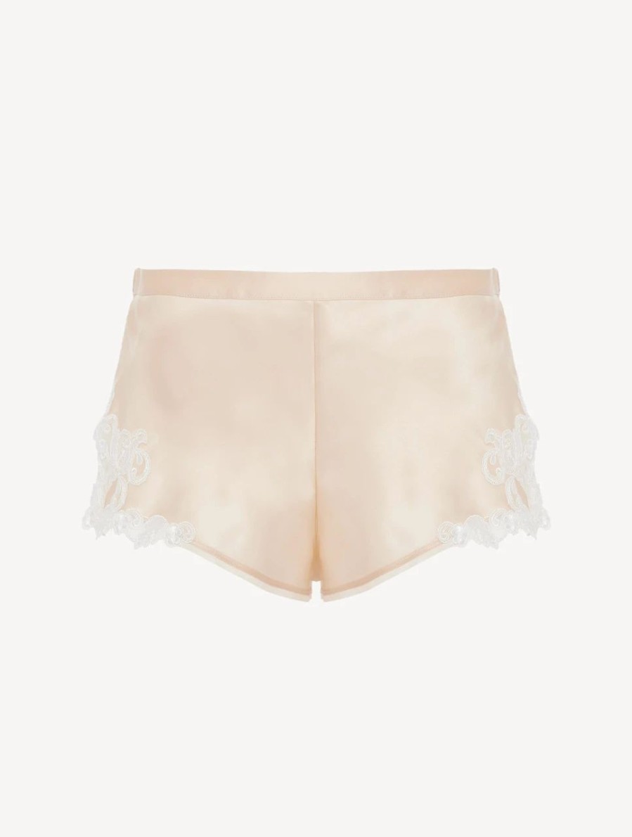 Sleepwear * | Maison Halo Silk Sleep Shorts With Frastaglio