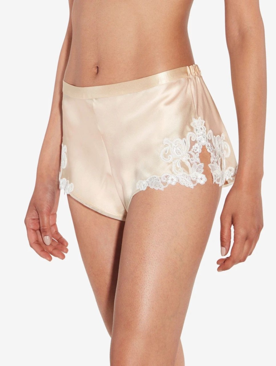 Sleepwear * | Maison Halo Silk Sleep Shorts With Frastaglio