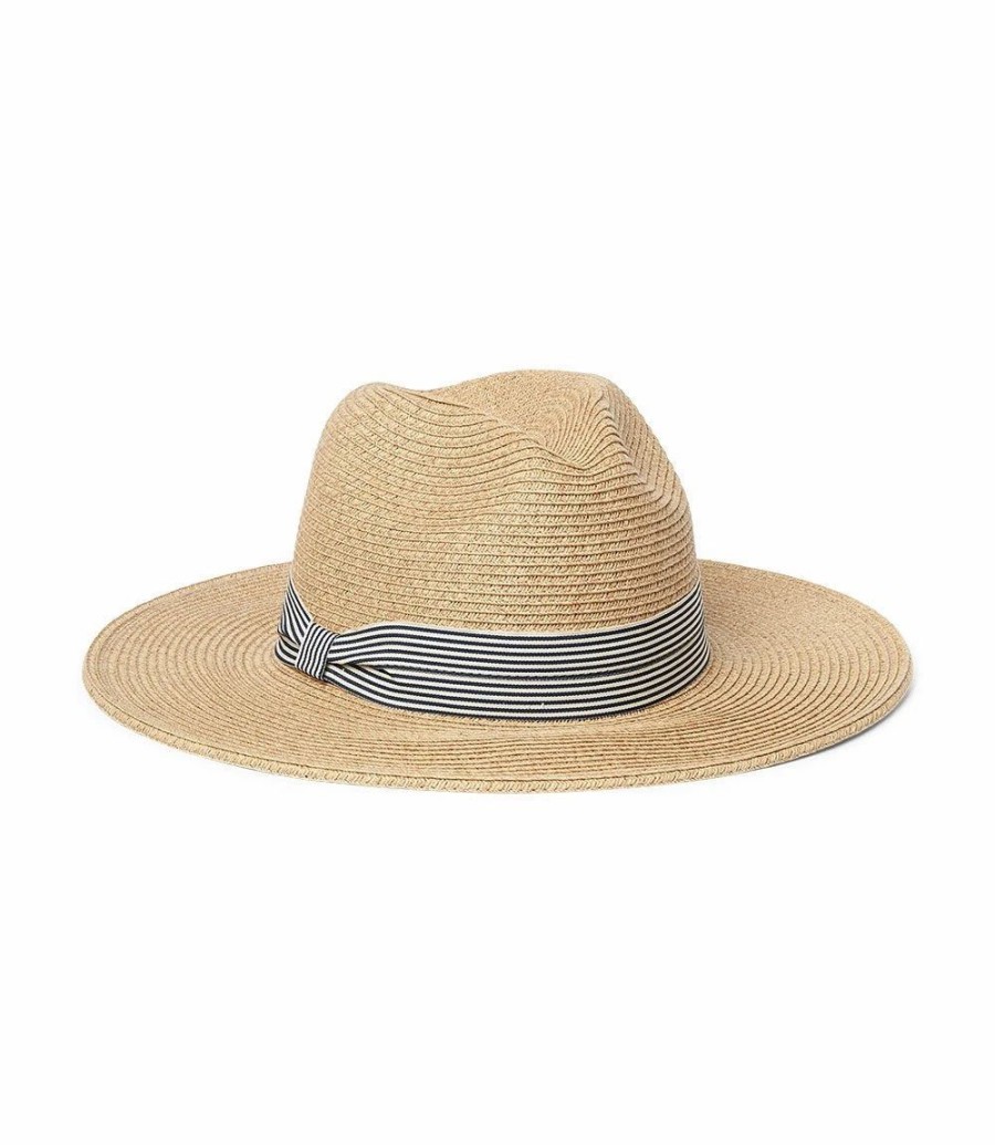 Accessories * | Karen Kane Panama Hat With Striped Band Natural