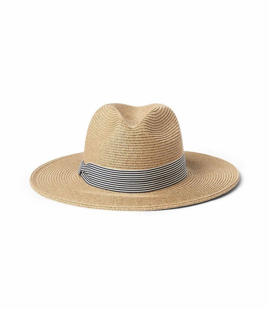 Accessories * | Karen Kane Panama Hat With Striped Band Natural