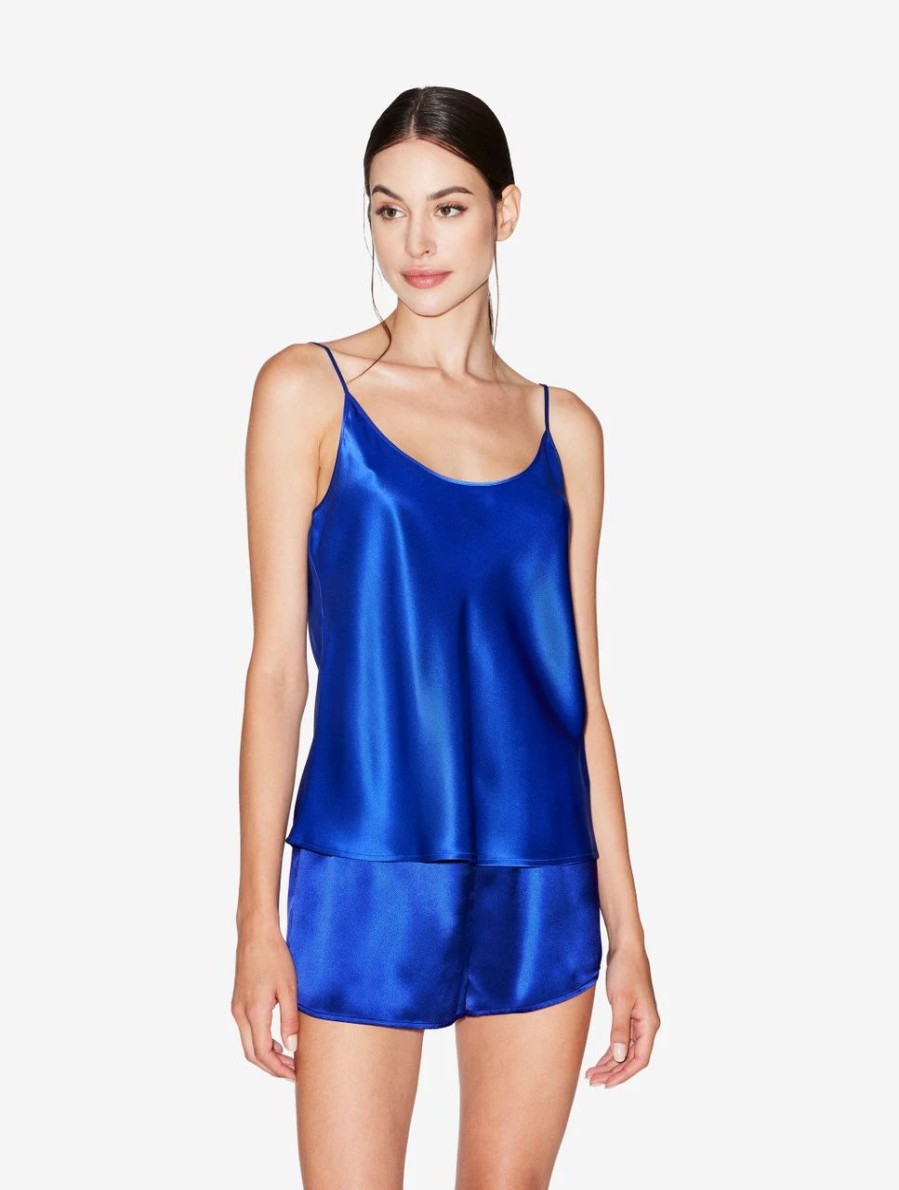 Sleepwear * | Silk Camisole Top In Electric Blue