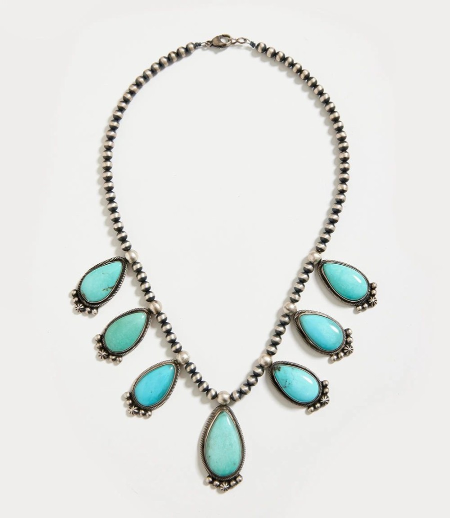 Accessories * | Karen Kane Vintage Sterling Silver Necklace Turquoise