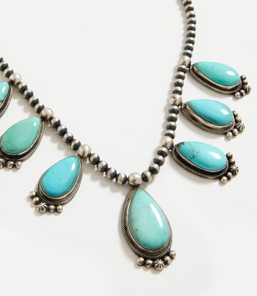 Accessories * | Karen Kane Vintage Sterling Silver Necklace Turquoise