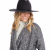 Accessories * | Karen Kane Leather Trim Velour Hat Charcoal