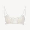 Bras * | Fall In Love Bandeau Bra In Off-White Silk Georgette With Leavers Lace