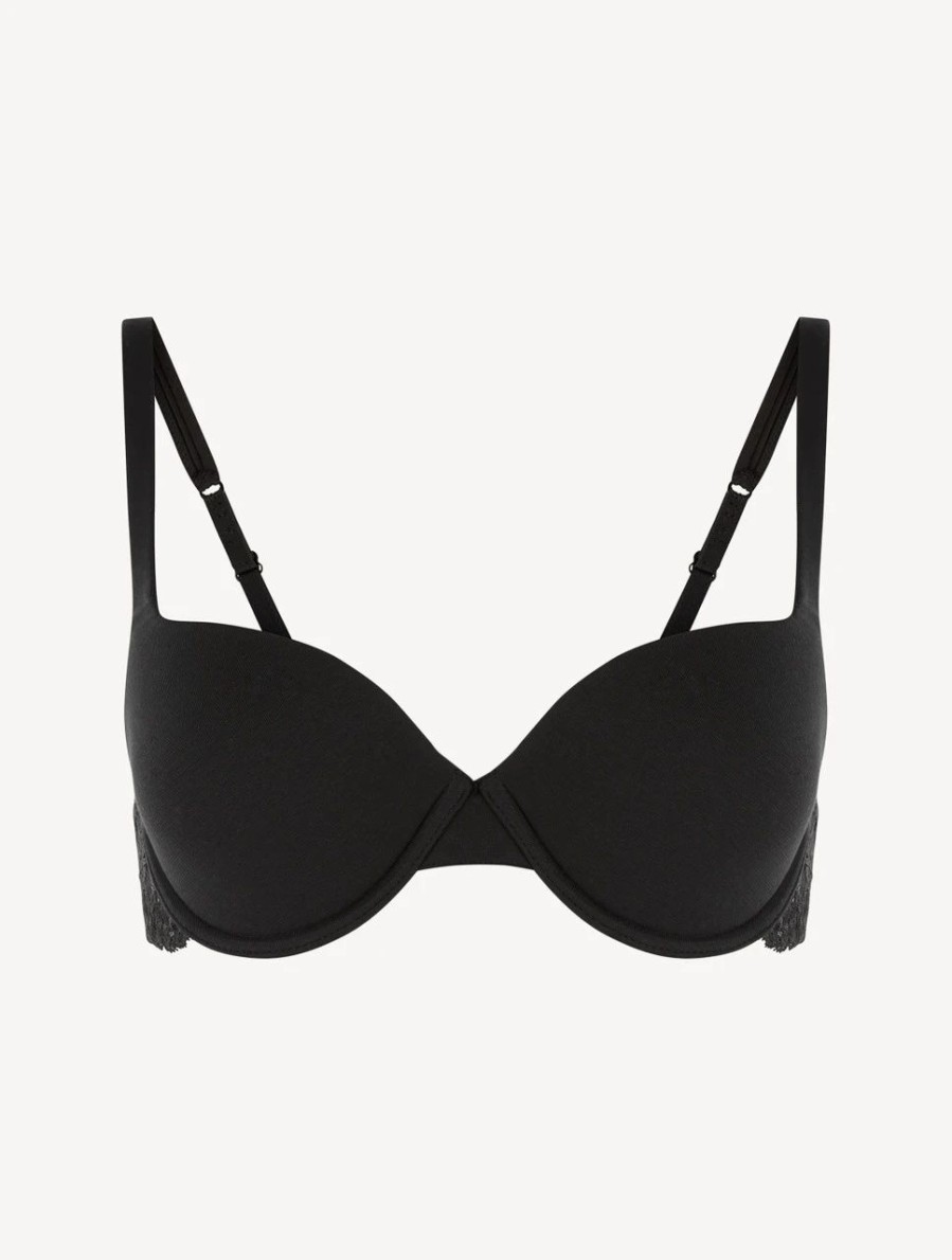 Bras * | Souple Black Cotton T-Shirt Bra