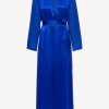 Sleepwear * | Silk Long Robe In Electric Blue