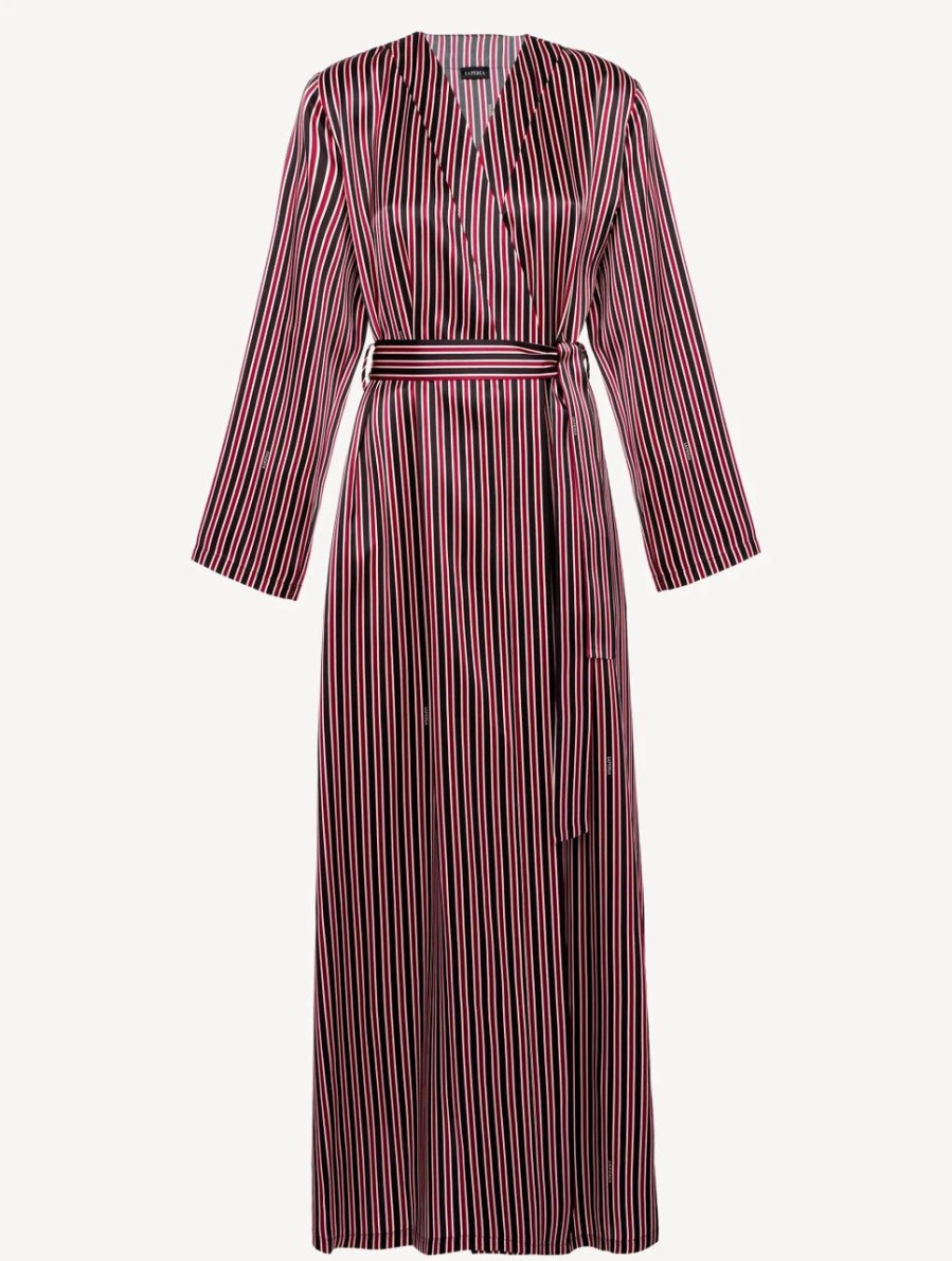 Sleepwear * | Silk Striped Long Robe