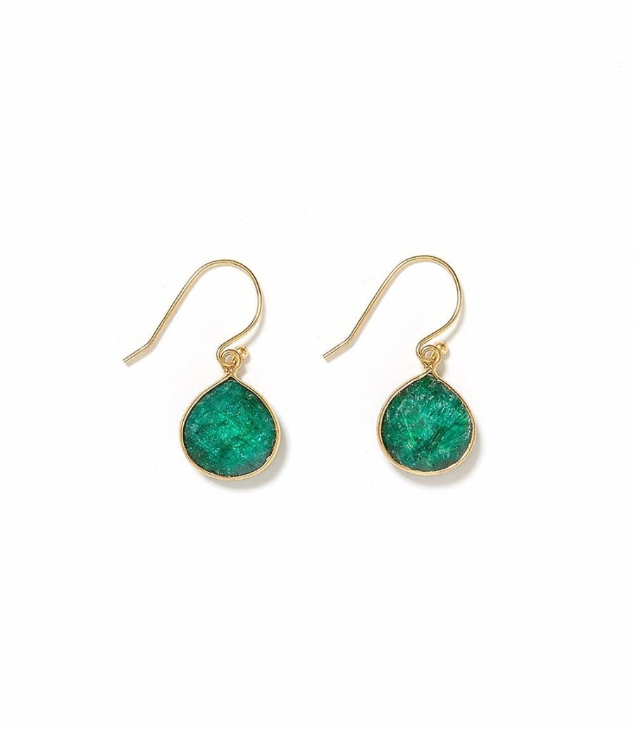 Accessories * | Karen Kane Gemstone Pear Drop Earrings Emerald