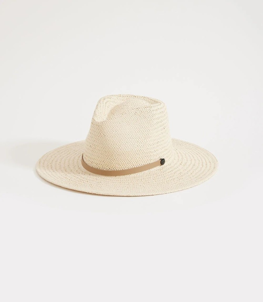 Accessories * | Karen Kane Handwoven Toyo Straw Panama Hat Ivory