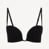 Bras * | Midnight Botanica Bandeau Bra In Onyx With Embroidered Tulle